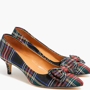 J Crew Tartan Esme kitten heels. Size 7.